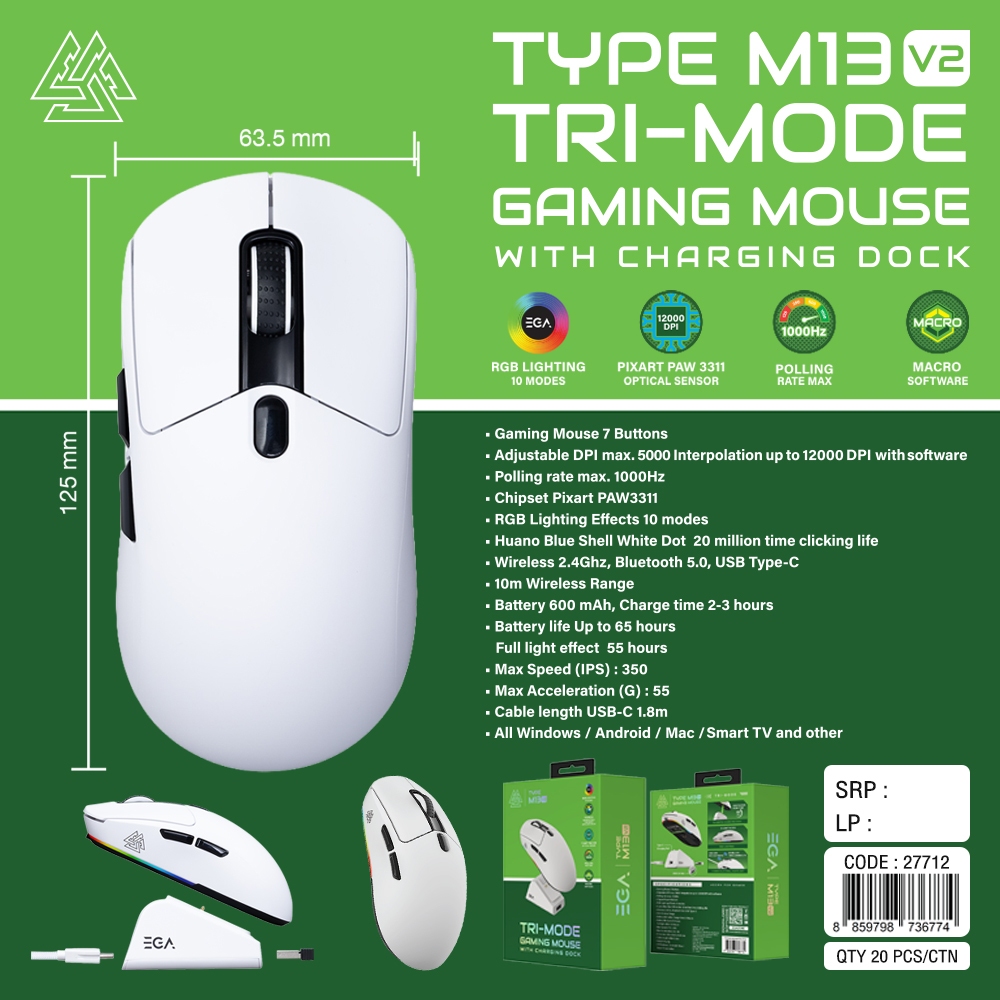 EGA TYPE M13 V2 Gaming Mouse รุ่นใหม่!