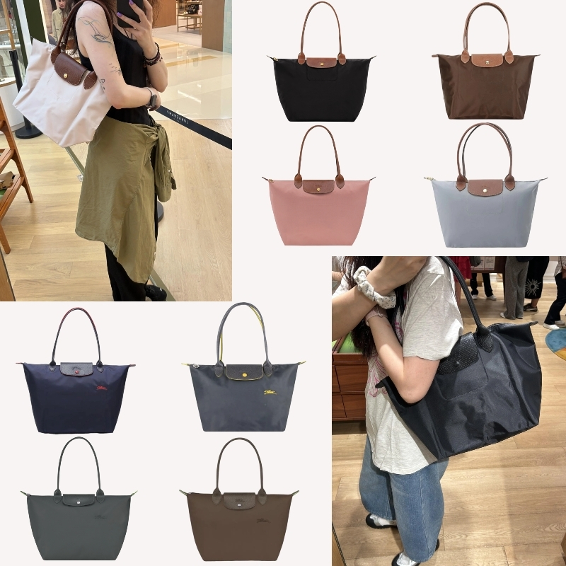 แท้ 💯%Longchamp Le Pliage original Tote Bag Recycled canvas👜กระเป๋าสะพายข้างใบใหญ่ พับเก็บได้ กันน้ำ