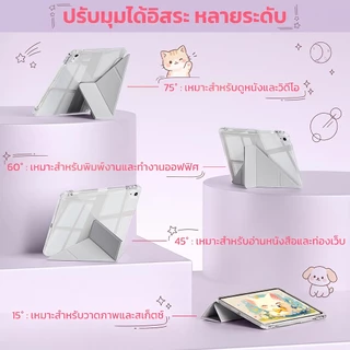เคสใส Y-fold สำหรับ ไอแพด Gen11 Air6 Air7 Air8 11 M2 M3 M4 Air4 5 Gen5 6 7 8 9 Gen10 Pro11 M4 M5 Mini6 7 มีช่องใส่ปากกา