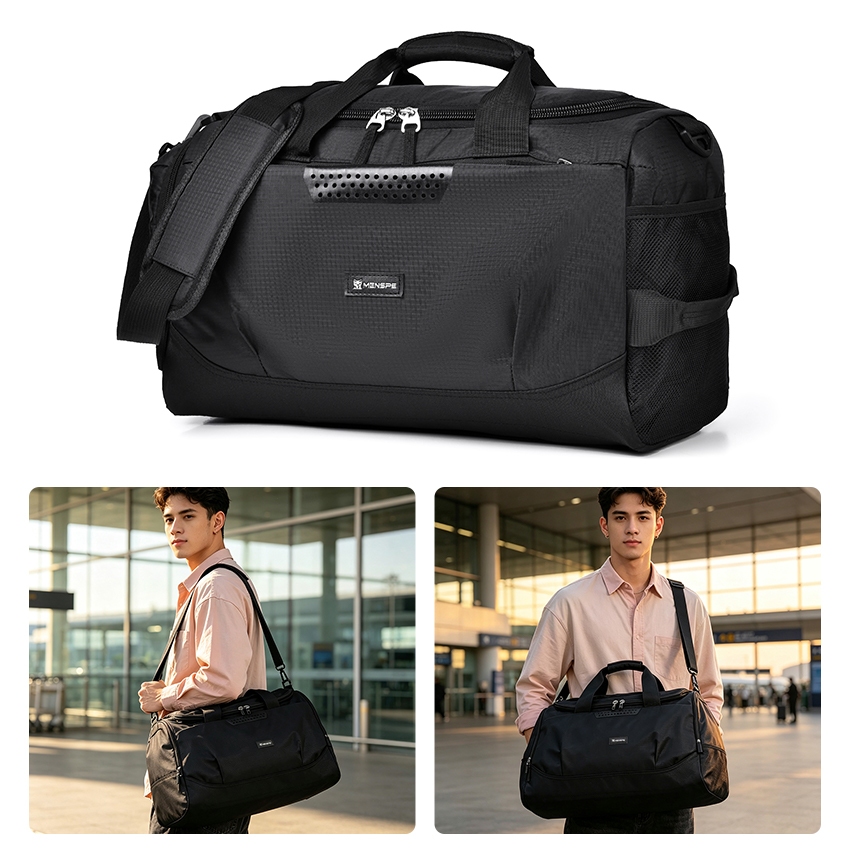 MENSPE Travel Bag Luggage Handbag Waterproof Fitness Bag Separation Shoes Pocket Sport Bag
