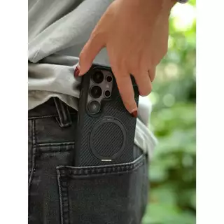 Connex Carbon Fiber เคส Samsung S23/S24/S25/S26 Ultra พร้อมขาตั้ง 360° แม่เหล็ก