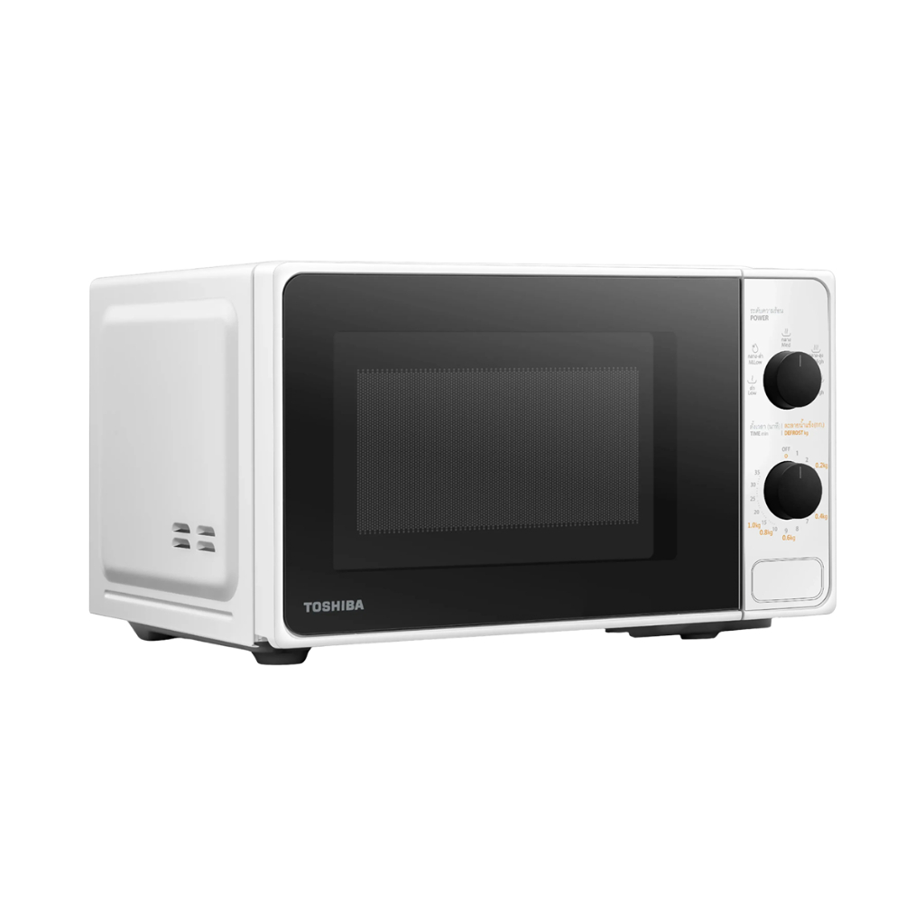 TOSHIBA ไมโครเวฟ 20L รุ่น MM-2MM20PC(WH) 800 วัตต์ สีขาว อุ่นอาหาร ละลายน้ำแข็ง รับประกัน 2 ปี
