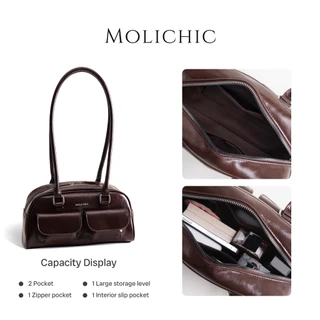 MOLICHIC Chubby Bag แฟชั่นใหม่กระเป๋าใต้วง แขกระเป๋าสะพายไหล่ทรงสี่เหลี่ยมเล็กเรียบง่าย สไตล์เกาหลี