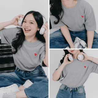 KOON KOON เสื้อยืด รุ่น HEARTBEAT ทรงโอเวอร์ไซส์ ไหล่ตกแบบพอดีไซส์ ใส่ได้ทุกวัน