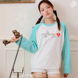 Yaya_SP148 เสื้อคอกลมแขนยาว แขนต่อ ผ้านุ่มยืดใส่สบาย ใส่ได้ทั้งหญิงชาย