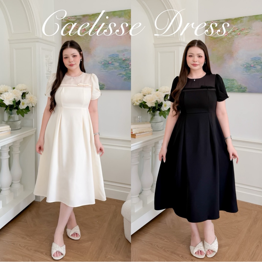 Lady M | Caclisse Dress plussize เดรสสาวอวบ พลัสไซส์ เรียบหรู ไฮโซ ใส่แล้วสวยหวาน ออกงาน ออกเดท