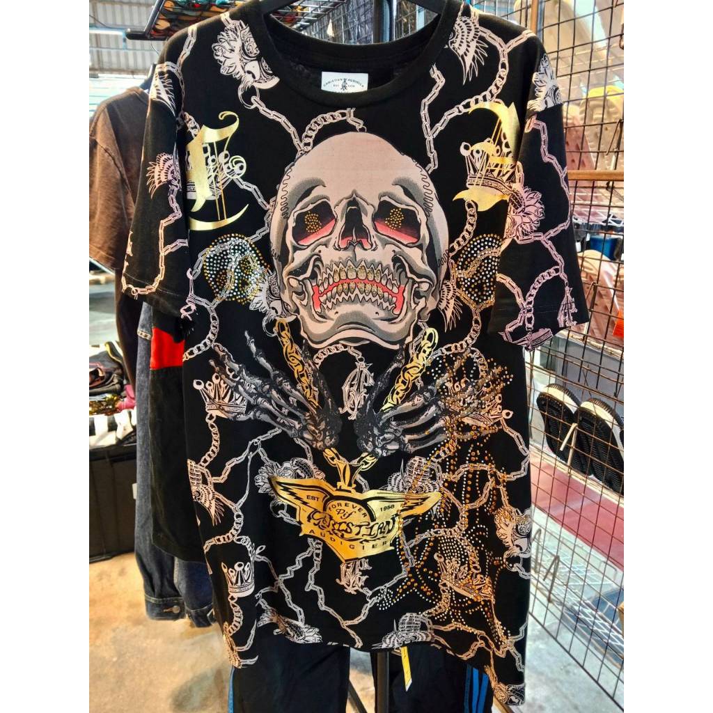Christian Audigier Y2K (edhardy) เสื้อมือสองแบรนด์แท้ XL