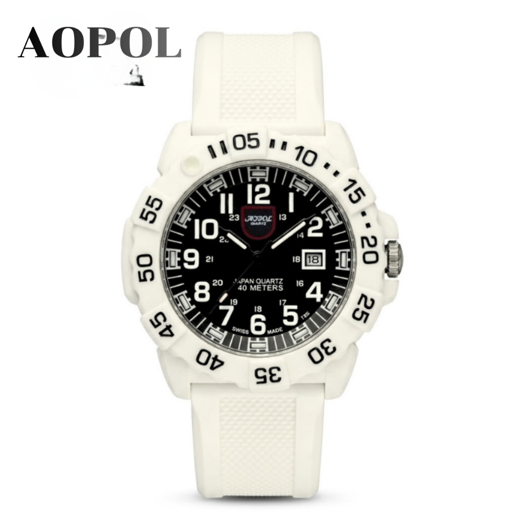 AOPOL นาฬิกาข้อมือผู้ชาย แบรนด์แท้ ใส่สบาย มีวันที่ หน้าปัด 46 มิลลิเมตร ขอบหมุนได้