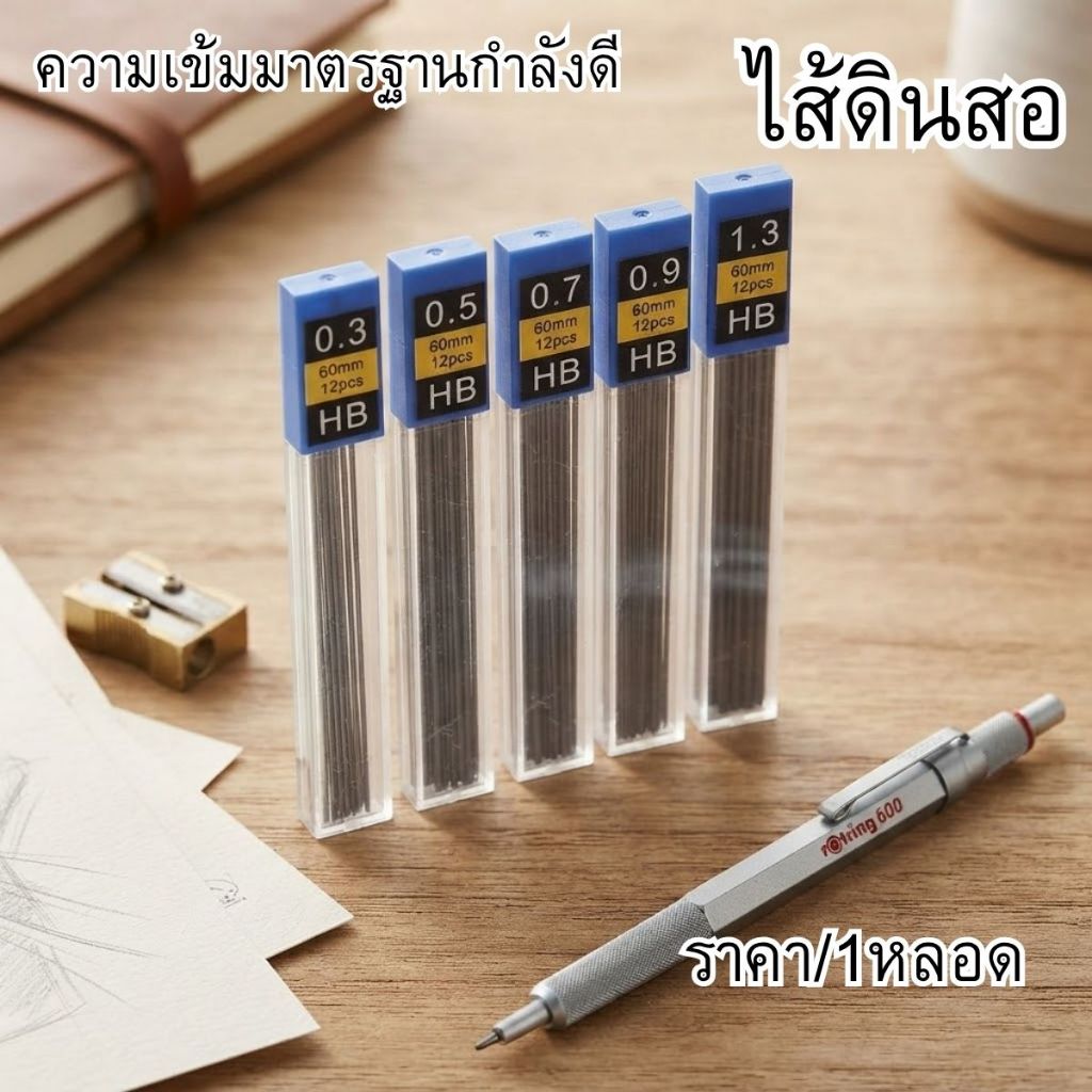 P874 ไส้ดินสอกด ไส้ดินสอ บรรจุหลอด HB High Polymer ไส้ดินสอกด ความเข้ม HB ครบทุกขนาด ดินสอกด ศิลปะ เขียนลื่น SP