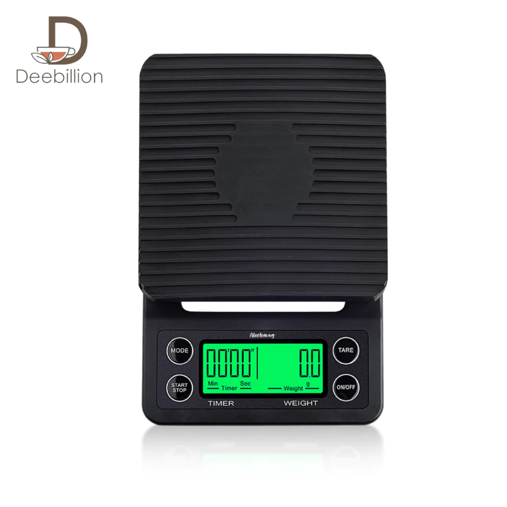 เครื่องชั่งกาแฟ เครื่องชั่งกาแฟดิจิตอล ตาชั่งขนาดเล็ก coffee scale หน้าจอ LED 5 หน่วย g,oz,lb,ml,g/ml Deebillion