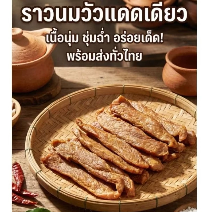 ราวนมวัวแดดเดียว 1 ถุงน้ำหนัก 500 กรัม