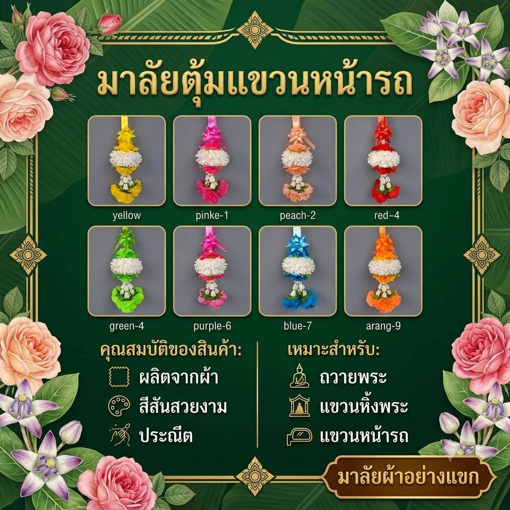 มาลัยตุ้ม แขวนหน้ารถ งานสั่งผลิต Pre order