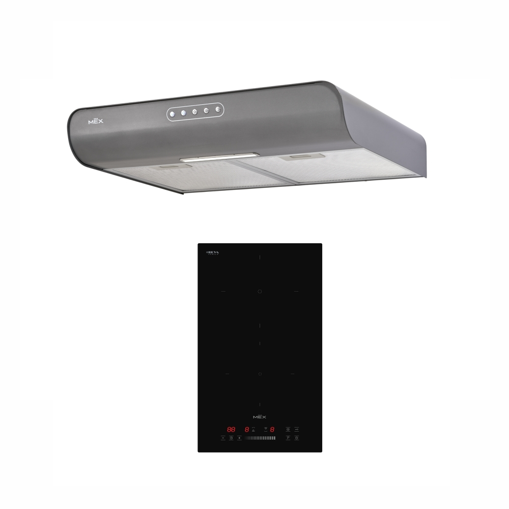 MEX Set รุ่น VSB532I+TUBE66 เตาแม่เหล็กไฟฟ้า 2 หัวเตาและเครื่องดูดควันมาตรฐาน (ติดตั้งได้ทั้งต่อท่อแ