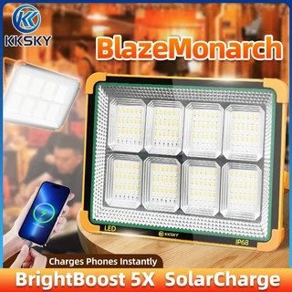 KKSKY ไฟฉุกเฉิน โซล่าเซลล์ 50000W 100000W ฝนตกชาร์จได้ สปอตไลท์พกพา IP68 solar light ไฟพกพาอเนกประสง ไฟฉุกเฉินในบ้าน LED
