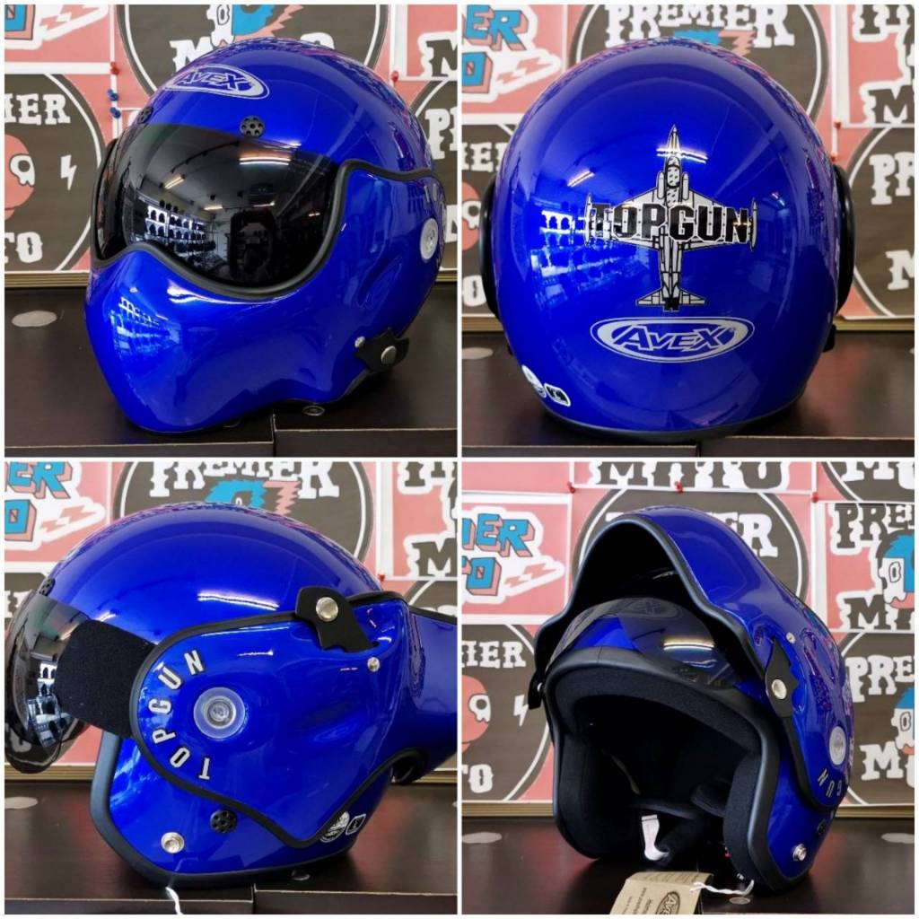 หมวกกันน็อค Avex Topgun ทรงนักบิน สีน้ำเงินเข้ม