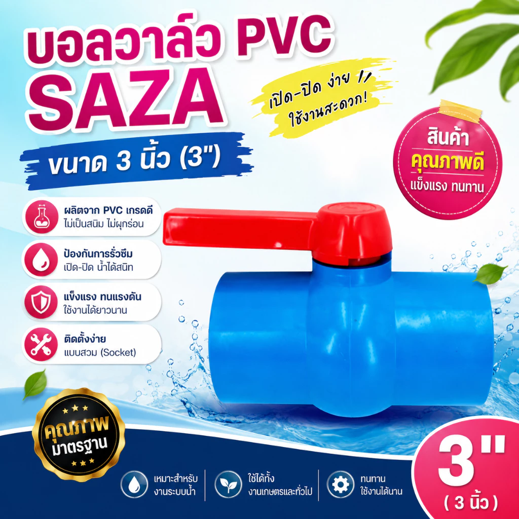 บอลวาล์วพีวีซี PVC 3"