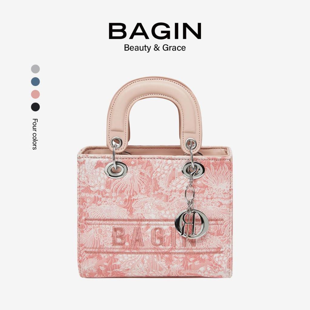 【BAGIN】กระเป๋าถือผ้าจากการ์ดวินเทจ สี 4 สี ดีไซน์หรูหรา เครื่องประดับโลหะ สำหรับเดินทางและออกเดท รหัสสินค้า [gy-855]