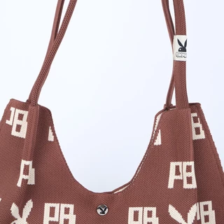 PLAYBOY รุ่น MILDIS (ไมล์-ดิส) Monogram Knit Hobo Tote กระเป๋าไหมพรม รหัสST-BS263PB162 ดีไซน์ผ้าทอไหมพรม มี 2 สี