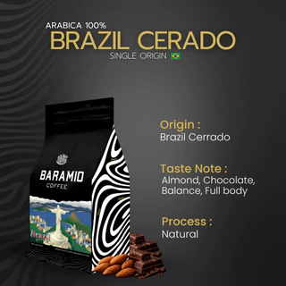 Baramio เมล็ดกาแฟคั่ว Brazil Cerrado 250-500g. (Arabica100%)Tastenote:Almond,Chocolate,Sweet,Balance (มีราคาส่ง 1-10 กก.
