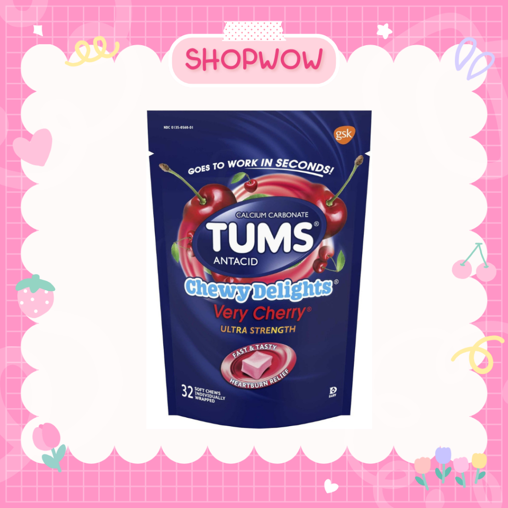 TUMS Chewy Delights Very Cherry - 32 Count รสเชอร์รี่ ชนิดเคี้ยว