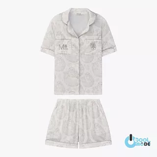 MUSLIN Reverie Ivory Mist - Silk Satin Pajamas [Maison collection]