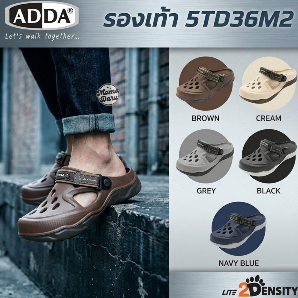 Adda 5TD36-M2 และ 5TD24 รองเท้าหัวโต พื้น 2density สายหนัง รองเท้ารัดส้น