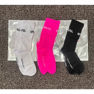 （ไม่ใช่ของขวัญ）พร้อมส่ง!! UVU Running Sock (Black/White)ถุงเท้ากีฬา ถุงเท้าขายาว