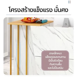 โต๊ะแคชเชียร์ เคาน์เตอร์คิดเงินมีลิ้นชัก Counter Bar ร้านเสริมสวย ลายหินอ่อน สวยหรูหรา
