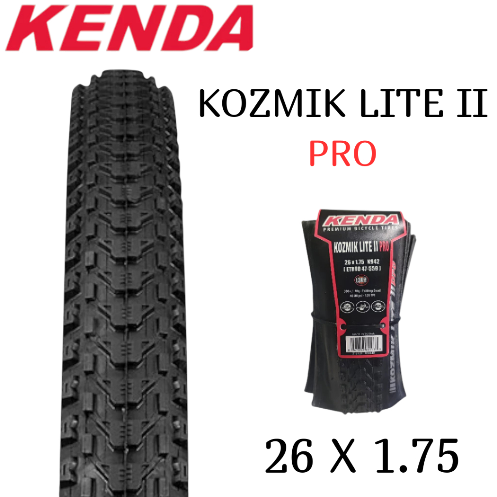 ยางเสือภูเขา นอกขอบพับ Kenda Kozmik Lite II Pro 26x1.75 120 TPI