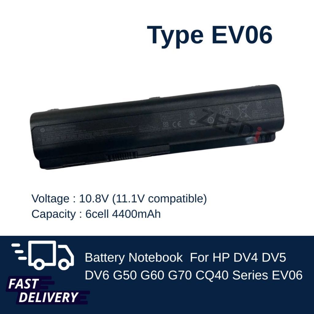 แบตเตอรี่ โน๊ตบุ๊ค Battery for HP DV4 DV5 DV6 G50 G60 G70 CQ40 EV06 COMPAQ Presario CQ40, CQ41