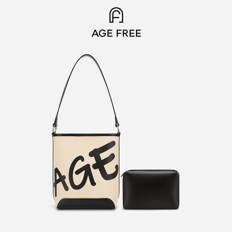 AGE FREE Mini Gabine - กระเป๋าสะพายไหล่ กระเป๋าทรงถัง กระเป๋าถือสำหรับผู้หญิง ความจุขนาดเล็ก Bucket bag