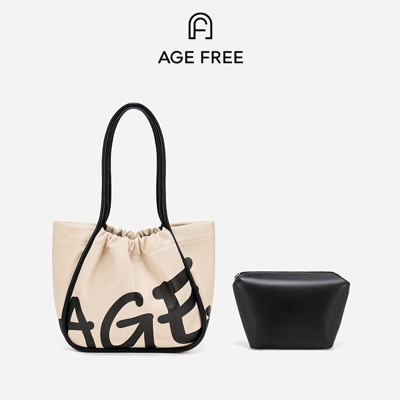 AGEFREE Lumo bag สำหรับผู้หญิง ไม่จำกัดอายุ กระเป๋าสะพายไหล่ กระเป๋าถือ กระเป๋าโท้ท ความจุขนาดใหญ่ พิมพ์