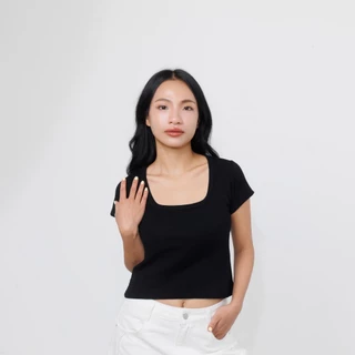 V02- เสื้อคอเหลี่ยม ผ้าcotton ญี่ปุ่น