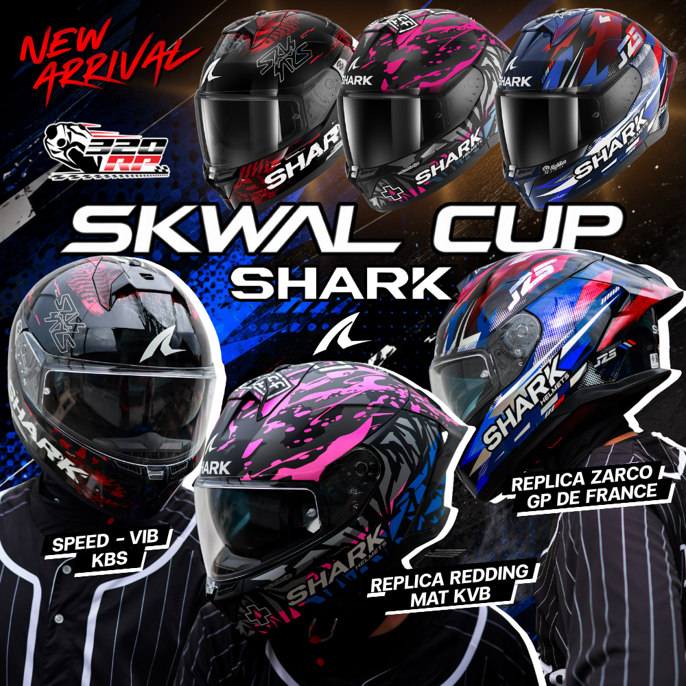 หมวกกันน็อคเต็มใบ SHARK SKWAL CUP / SKWAL I3 โมเดลใหม่ล่าสุด สปอยเลอร์มีไฟ ของแท้ !! 320SP ราชพฤกษ์