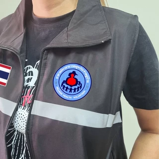 เสื้อกั๊กอสม. ผ้าบางเฉียบ ใส่สบาย ไม่ร้อน สกรีนโลโก้ อสม. ผ้าโพลีเอส ทนทาน รับประกันสินค้า