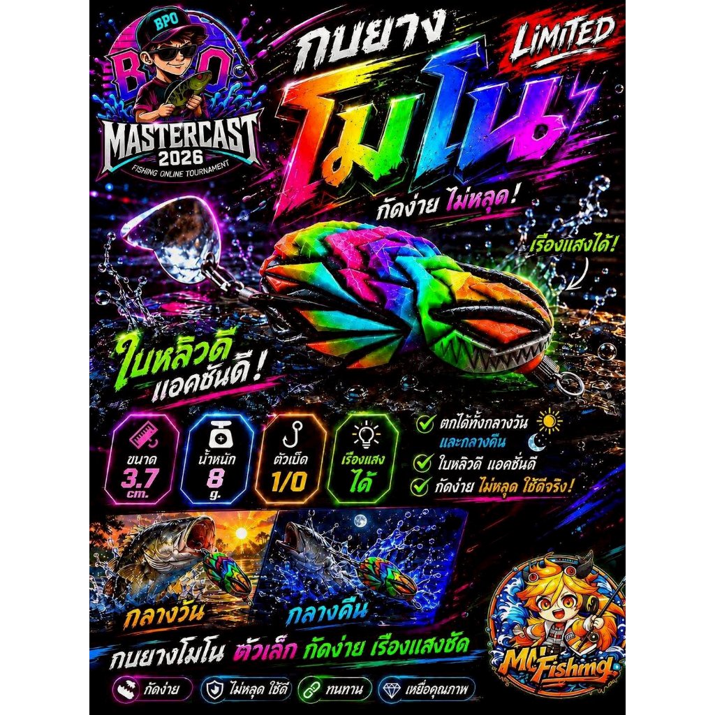 กบยาง โมโน น้าเอ็ม BPO MasterCast 2026 Mono by M Fishing