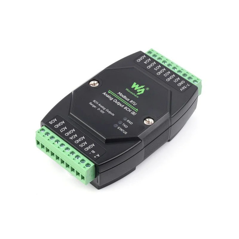 Waveshare Industrial 8-Ch Analog Output Module - Modbus RTU RS485 0-10V/0-20mA
