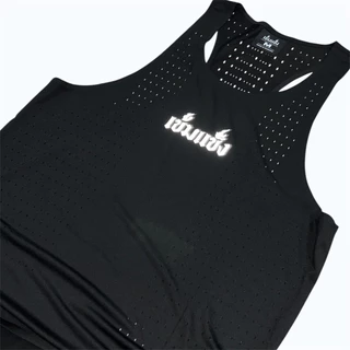KHEMKHAENG Elite Running Shirts “BLACK IN BLACK” BLACK “สีดำ“ รีเฟล็ค