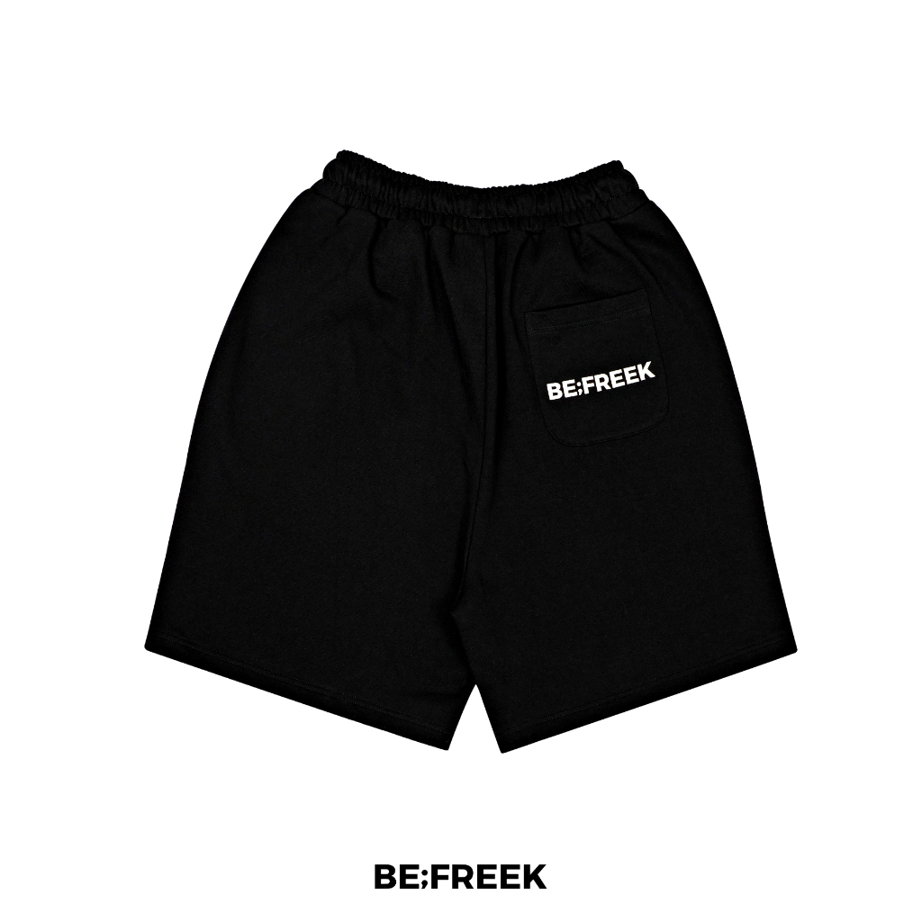 BE;FREEK กางเกงขายาวทรงกระบอก พิมพ์โลโก้ BE;FREEK สีดำ BE;FREEK STRAIGHT-LEG BLACK SWEATPANTS