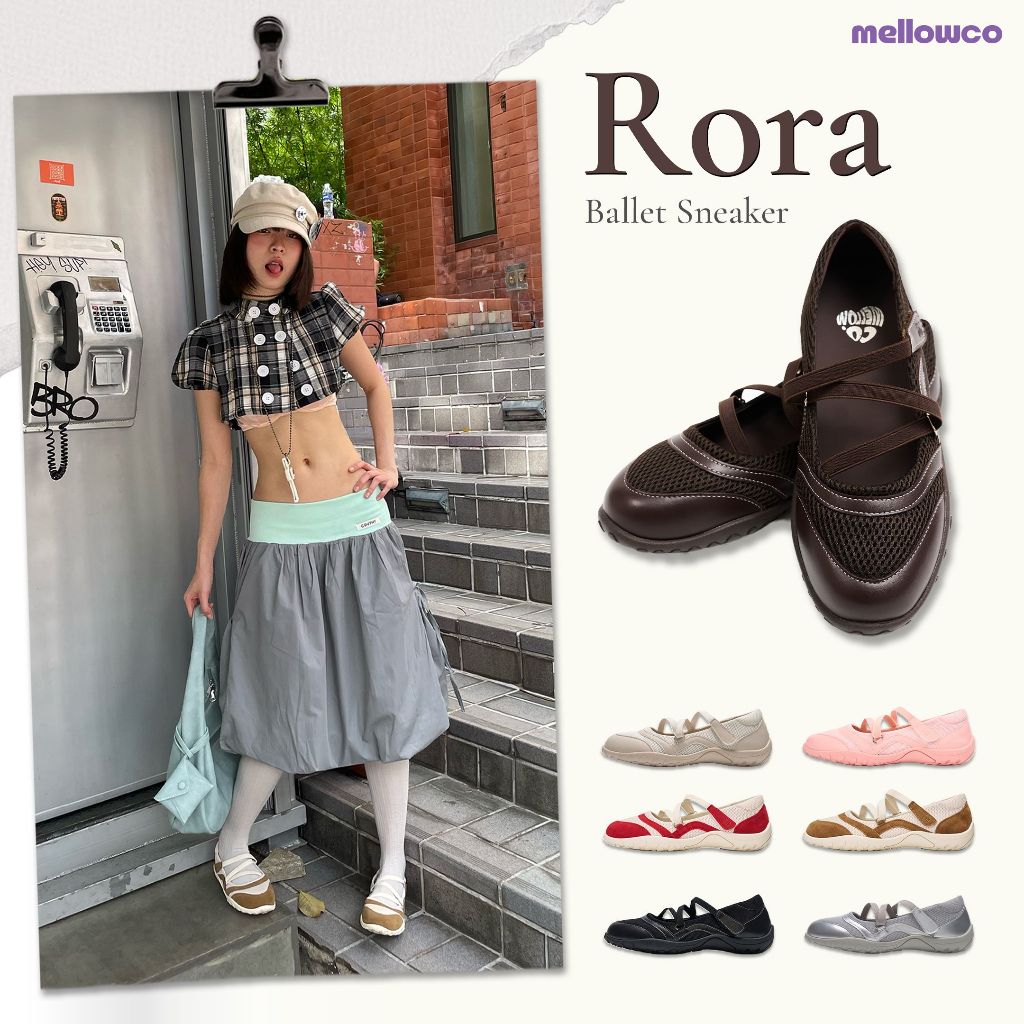 Mellowco รองเท้าผ้าใบแฟชั่น Ballet Sneaker รุ่น Rora M3-H5008