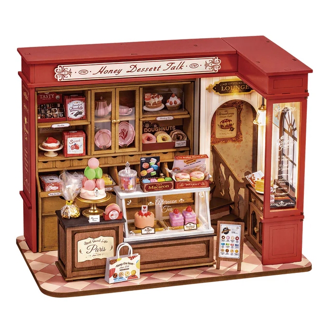 🛵ส่งด่วน!! Rolife DIY Miniature House - DG168 Honey Dessert Talk | โมเดลบ้าน ตัวต่อไม้ บ้านตุ๊กตา ขอ