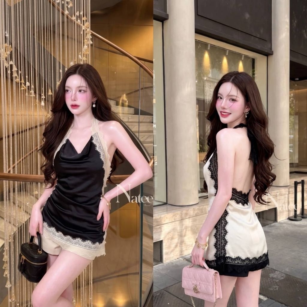 Natee SET (2)ชิ้น เสื้อ+กางเกง ยกระดับความลักชูรีด้วยเซต 2 ชิ้นสุดเย้ายวน