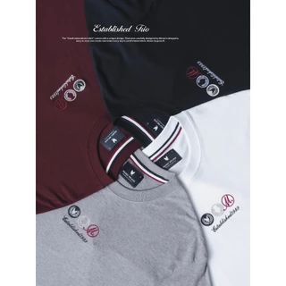 MeMo™ | NEW | Established Trio เสื้องานปักนูน โลโก้ ไหมเงา ผ้า Supersoft แขนสั้น ทรง Unisex