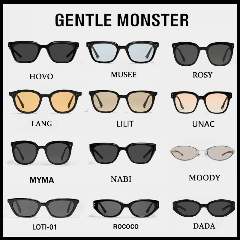 (จัดส่งจากกรุงเทพ)แว่นกันแดดGentle Monster EVEW MUSEE สไตล์เดียวกันสำหรับผู้ชายและผู้หญิง สีดำLILIT ROCOCO