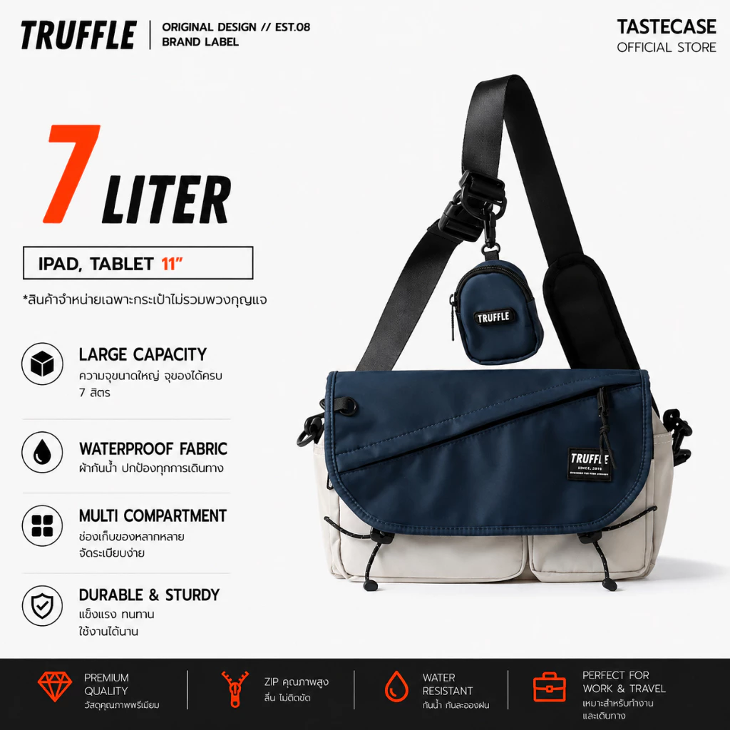 Truffle CSGT Shoulder Bag กระเป๋ากันน้ำ กันกระแทก สำหรับ iPad, Tablet เครื่องเกมส์ Handheld