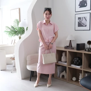 Lawyer Store | [9211007] เสื้อคอปก แขนจั๊ม ชายระบาย ชายมีดีเทลเย็บ2ชั้นพับเย็บย่น กระดุมเสื้อใช้งานได้จริง เสื้อทำงาน