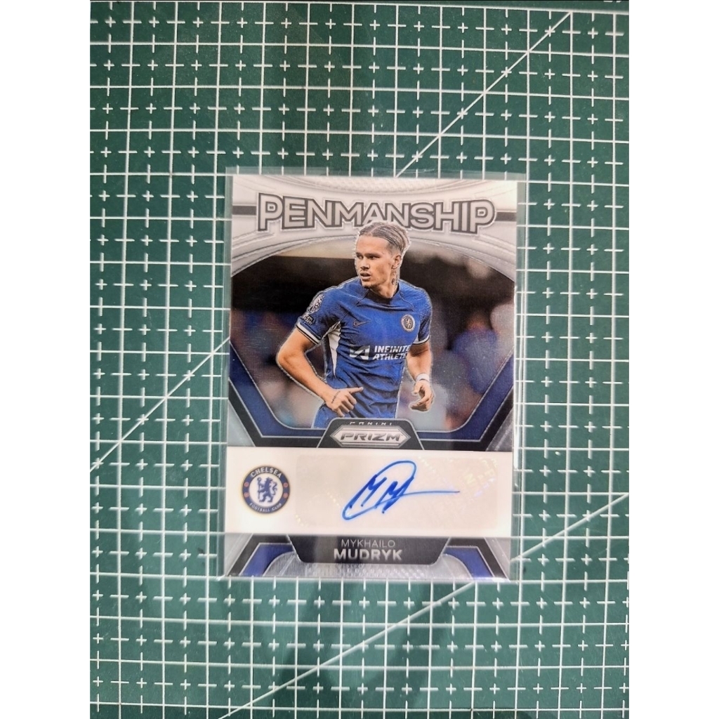 2023-24 Prizm Premier League Mykhailo Mudryk AUTO Penmanship Chelsea #P-MM