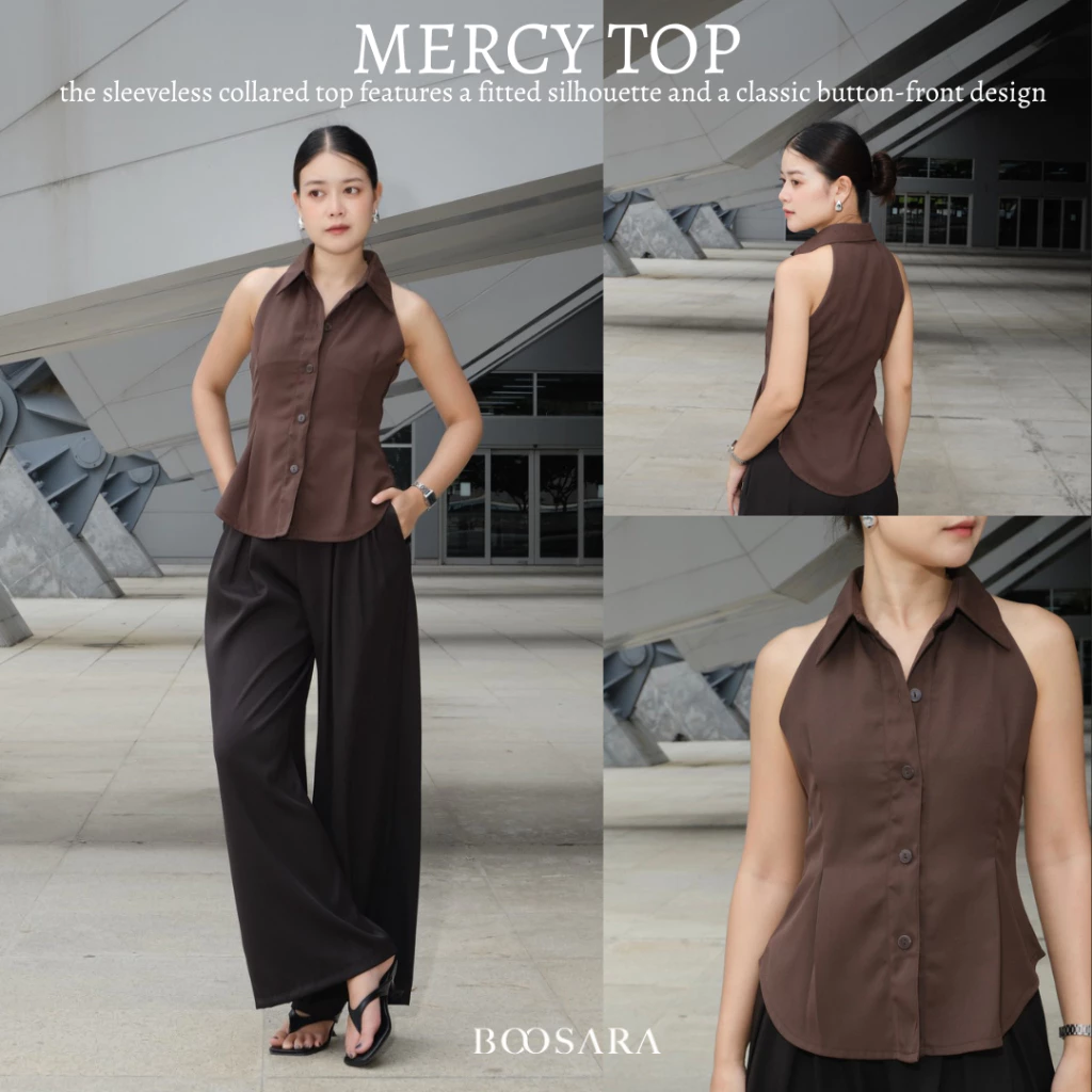 BOOSARA : Mercy Top (เมอร์ซี่) ผ้านุ่มใส่สบายใส่ไปทำงานหรือไปเที่ยวก็เอาอยู่ เสื้อผ้าผู้หญิง- BSR C.