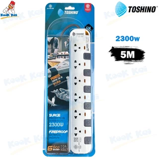 TOSHINO กันไฟกระชาก รางปลั๊กไฟ รุ่น P Pioneer 2300W 2 / 3 / 4 / 5 / 6ช่อง มี 2USB 2.1A บางรุ่น ยาว 3 / 5 / 10เมตร