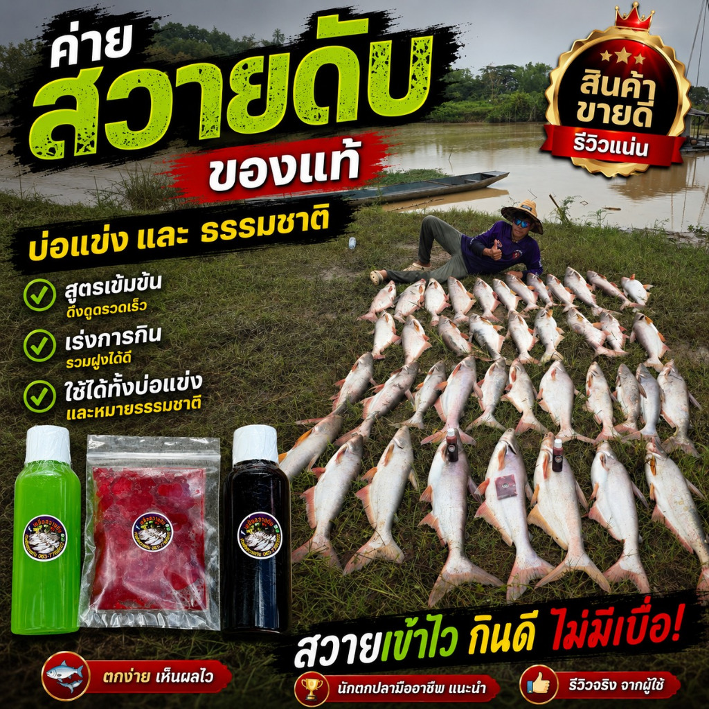 หัวเชื้อสวายดับ (ของแท้) บ่อแข่ง/หมายธรรมชาติ ตกปลาสวาย